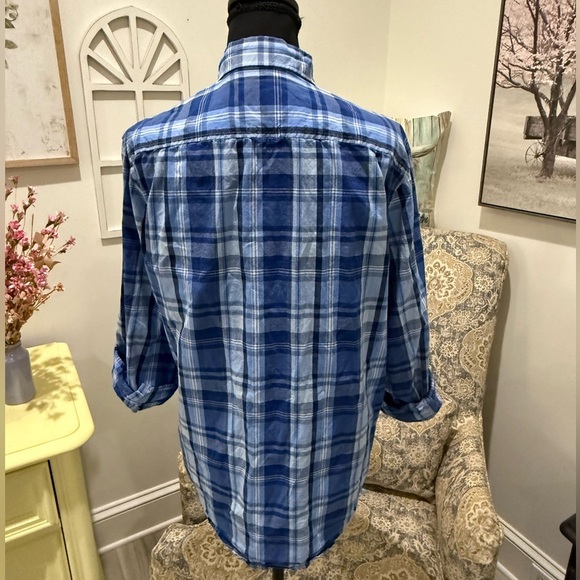 Club Room Blue Casual Button Down Shirt - Picture 3 of 5